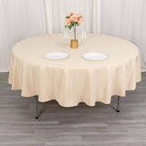 Beige Polyester Round Tablecloth