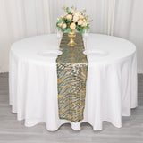 Elevate Your Table Setting with the Hunter Emerald Green Gold Wave Embroidered Sequins Table Runner