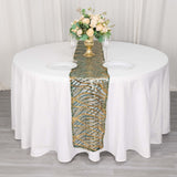 Hunter Emerald Green Gold Wave Sequin Table Runner