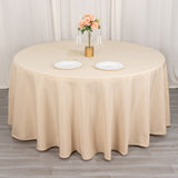 Beige Polyester Round Tablecloth - Add Elegance to Your Event